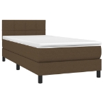 Letto a Molle Materasso e LED Marrone Scuro 90x190cm in Tessuto