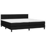 Letto a Molle Materasso e LED Nero 200x200cm in Tessuto