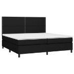 Letto a Molle Materasso e LED Nero 200x200cm in Tessuto