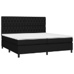 Letto a Molle Materasso e LED Nero 200x200cm in Tessuto