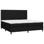 Letto a Molle Materasso e LED Nero 200x200cm in Tessuto