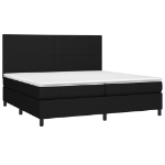 Letto a Molle Materasso e LED Nero 200x200cm in Tessuto