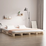 Letto a Pallet 120x200 cm in Legno Massello di Pino