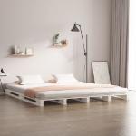 Letto a Pallet Bianco 120x190 cm Small Double Legno di Pino