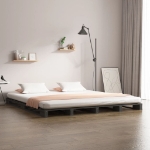 Letto a Pallet Grigio 120x190 cm Small Double Legno di Pino