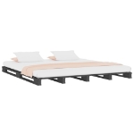 Letto a Pallet Grigio 135x190 cm Double Legno Massello di Pino