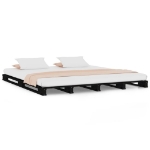 Letto a Pallet Nero 120x190 cm Small Double Legno di Pino