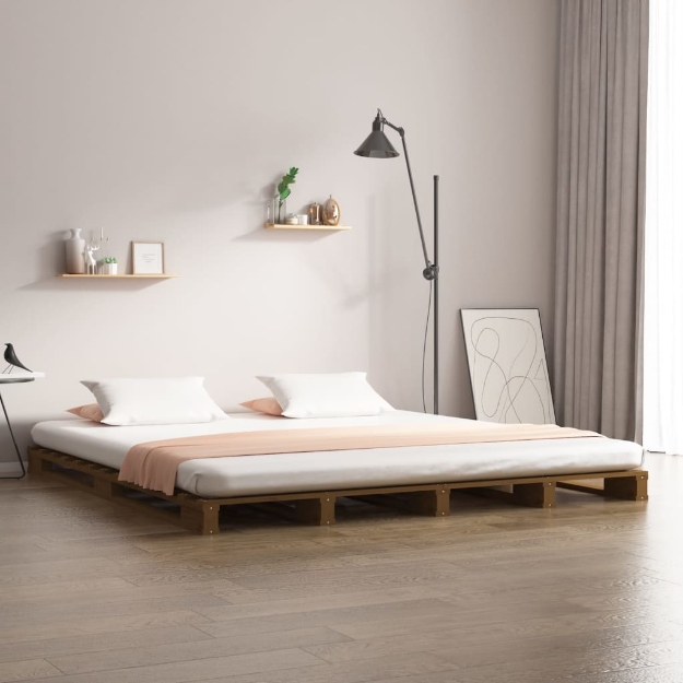 Letto a Pallet senza Materasso Ambra 120x200cm Legno Massello