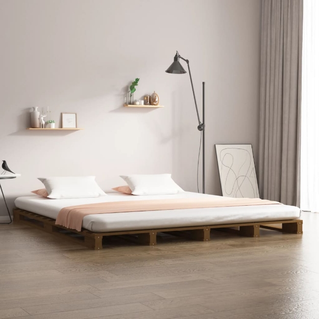 Letto a Pallet senza Materasso Ambra King Legno Massello