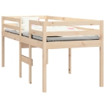 Letto a Soppalco 75x190 cm in Legno Massello di Pino