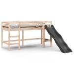 Letto a Soppalco senza Materasso Bambini 80x200cm Massello Pino