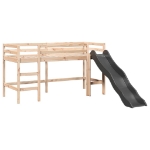 Letto a Soppalco senza Materasso Bambini 80x200cm Massello Pino