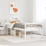 Letto Anziani con Testiera Bianco 100x200cm Legno Massello Pino