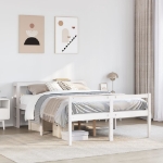 Letto Anziani con Testiera Bianco 135x190cm Legno Massello Pino