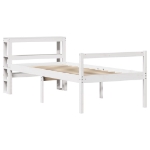 Letto Anziani con Testiera Bianco 90x190 cm Legno Massello Pino