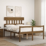 Letto Anziani senza Materasso Ambrato 140x190cm Legno Massello