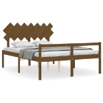 Letto Anziani senza Materasso Ambrato 140x190cm Legno Massello