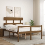 Letto Anziani senza Materasso Ambrato 140x190cm Legno Massello