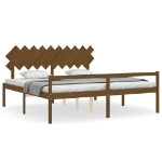 Letto Anziani senza Materasso Ambrato 200x200cm Legno Massello