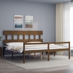 Letto Anziani senza Materasso Ambrato 200x200cm Legno Massello