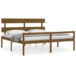 Letto Anziani senza Materasso Ambrato 200x200cm Legno Massello