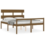 Letto Anziani senza Materasso Marrone Ambra King Legno Massello