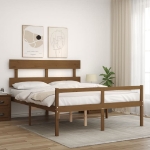 Letto Anziani senza Materasso Marrone Ambra King Legno Massello