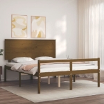 Letto Anziani senza Materasso Marrone Ambra King Legno Massello