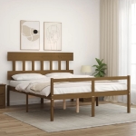 Letto Anziani senza Materasso Marrone Ambra King Legno Massello