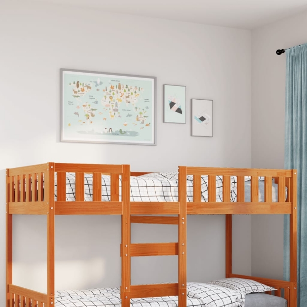 Letto Bambini senza Materasso Marrone Cera 80x200 cm Legno Pino