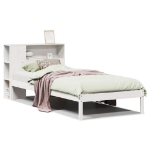 Letto con Libreria senza Materasso 75x190 cm in Legno Pino