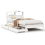 Letto con Libreria senza Materasso 75x190 cm in Legno Pino