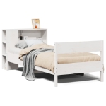 Letto con Libreria senza Materasso 75x190 cm in Legno Pino