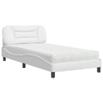 Letto con Materasso Bianco 100x200 cm in Similpelle