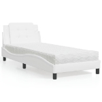 Letto con Materasso Bianco 100x200 cm in Similpelle