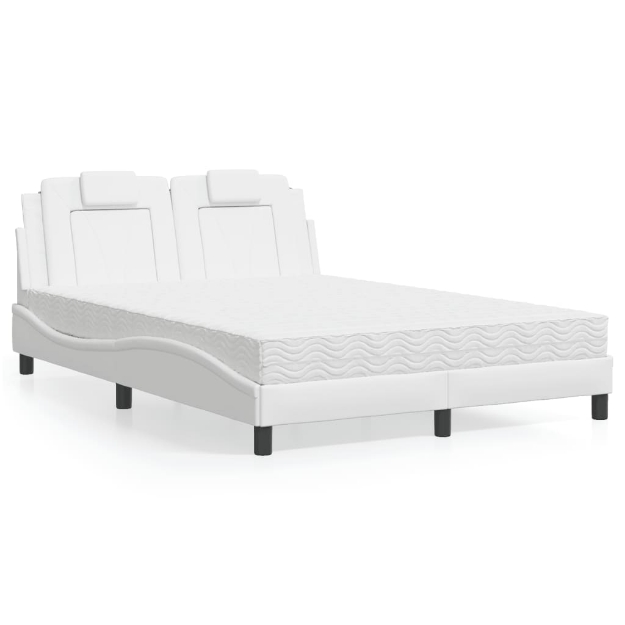 Letto con Materasso Bianco 120x200 cm in Similpelle