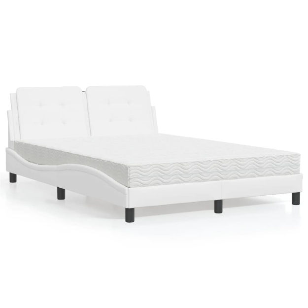 Letto con Materasso Bianco 120x200 cm in Similpelle