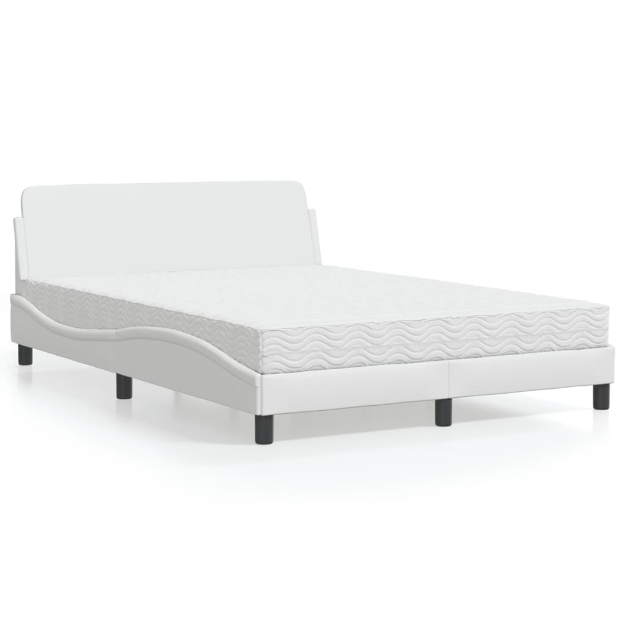 Letto con Materasso Bianco 120x200 cm in Similpelle