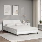 Letto con Materasso Bianco 120x200 cm in Similpelle