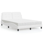 Letto con Materasso Bianco 140x190 cm in Similpelle