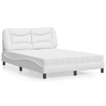 Letto con Materasso Bianco 140x190 cm in Similpelle