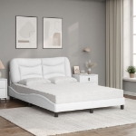 Letto con Materasso Bianco 140x200 cm in Similpelle