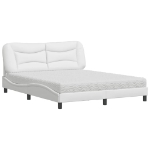 Letto con Materasso Bianco 160x200 cm in Similpelle