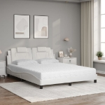 Letto con Materasso Bianco 160x200 cm in Similpelle