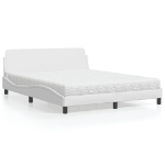 Letto con Materasso Bianco 160x200 cm in Similpelle