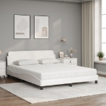 Letto con Materasso Bianco 160x200 cm in Similpelle