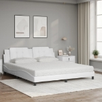 Letto con Materasso Bianco 180x200 cm in Similpelle