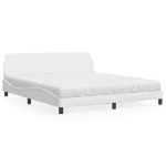 Letto con Materasso Bianco 180x200 cm in Similpelle