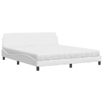 Letto con Materasso Bianco 180x200 cm in Similpelle