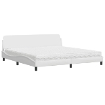 Letto con Materasso Bianco 200x200cm in Similpelle